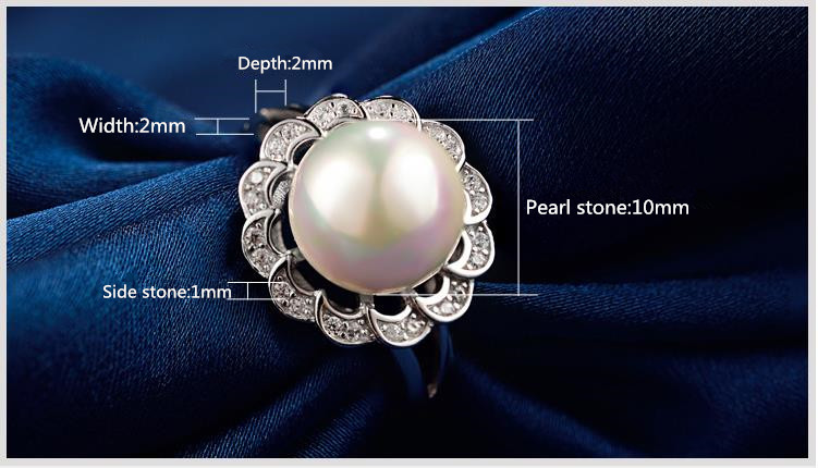 pearl silver ring